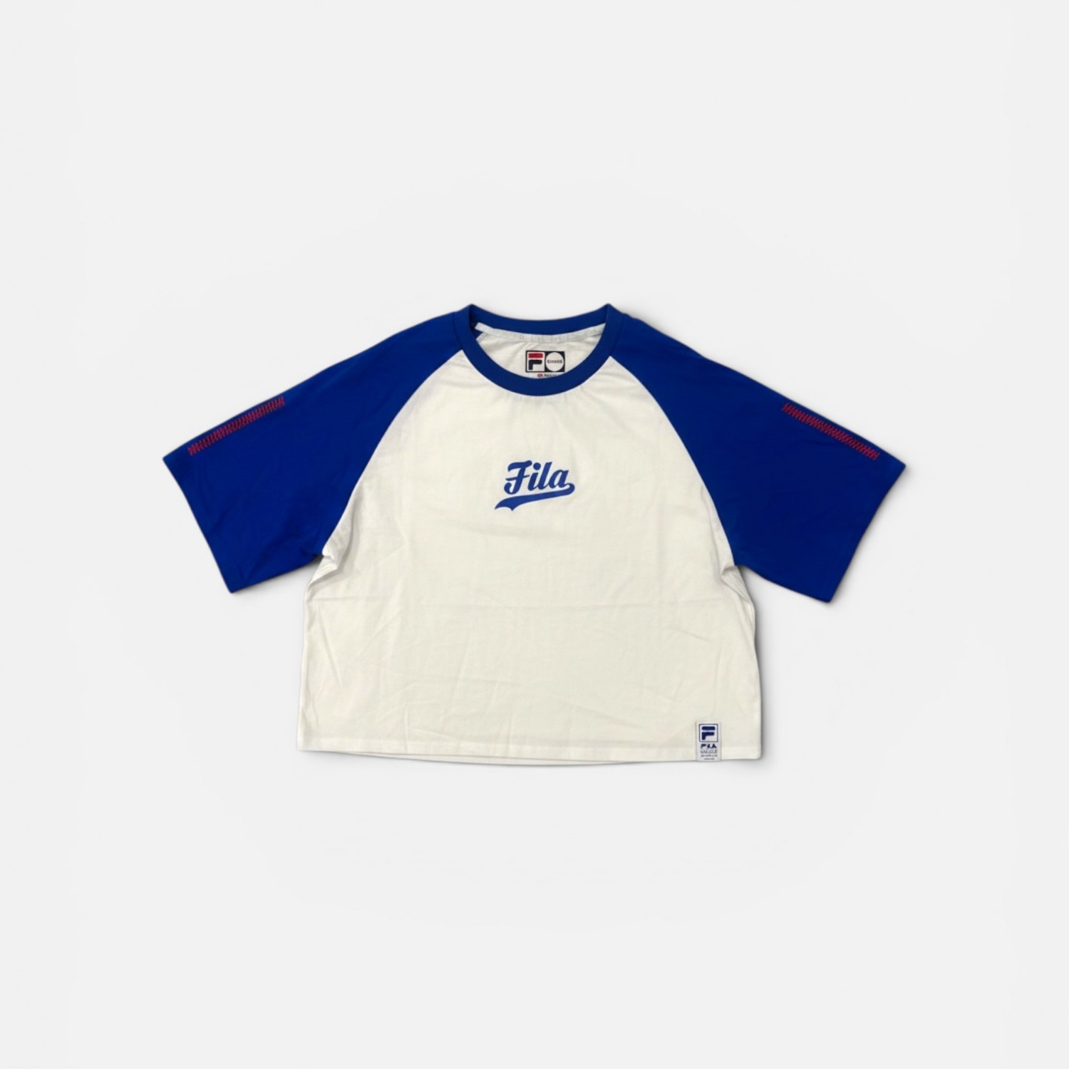 Fila Λευκό-Μπλε Crop T-Shirt 2XL